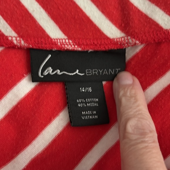 Lane Bryant Asymmetrical Red and White Striped Maxi Skirt. Size 14/16 - Picture 7 of 9
